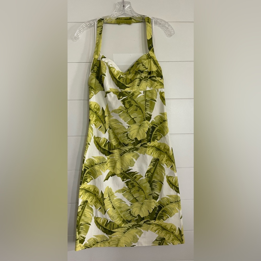 Palm frond Halter Dress